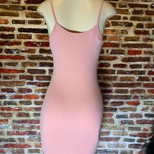 pink bodycon spaghetti strapped tank top dress